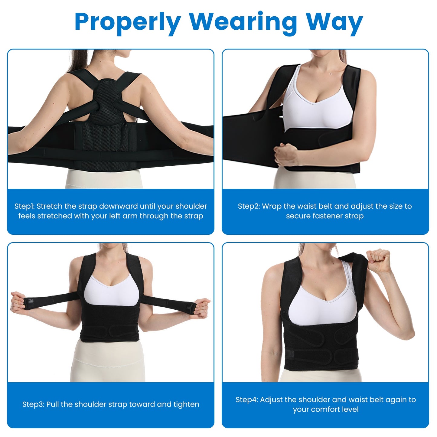 Nestlyin Adjustable Posture Corrector – Ultimate Back & Shoulder Support for Improved Comfort and Alignment